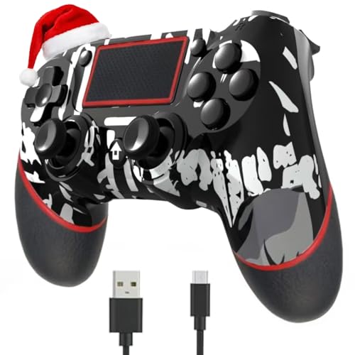 SZYUYU Wireless Controller for Ps4 Romote Compatible with Ps4/Slim/Pro/Windows PC, Controller for Ps4 with 3.5mm Audio Jack, Touch Pad,Six Axis Motion Control, Charging Cable (Black Skull) - color: Black Skull