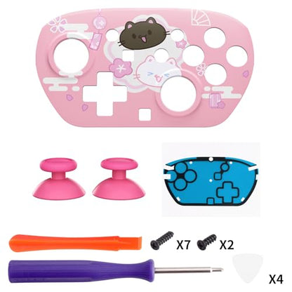 eXtremeRate DIY Replacement Faceplate Shell for Nintendo Switch 2 Pro Controller, Custom Front Housing Case, Thumbsticks and Screwdriver Tools for Switch 2 Pro Controller - Cherry Blossoms Kitten - color: Cherry Blossoms Kitten