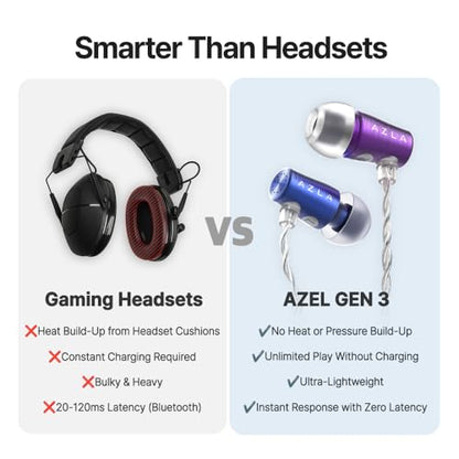 AZLA AZEL GEN3 Gaming Earbuds with Mic for PS5, Xbox, PC & More - color: Purple Blue