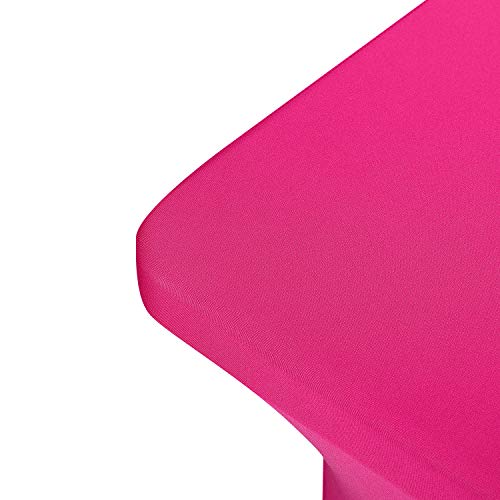 Peomeise 4FT Spandex Table Cover Rectangular Stretch Spandex Tablecloth (Fuchsia,4FT) - color: Fuchsia, size: 48" x 30" (Rectangle)