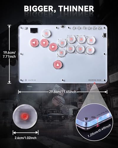 Sehawei Haute42 Arcade Stick 13Keys All-Button Gamerfinger for PC/Ps3/Ps4/Switch/Steam Game Keyboard-Supports Hot Swap & SOCD (White) - color: White