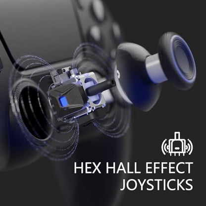 HEXGAMING RIVAL Wireless Controller Compatible with ps5, Black | Hall Effect Joysticks, Mouse-Click Triggers & Bumpers, 2 Remappable Back Buttons, 8 Swappable Sticks, FPS Gaming - color: Black
