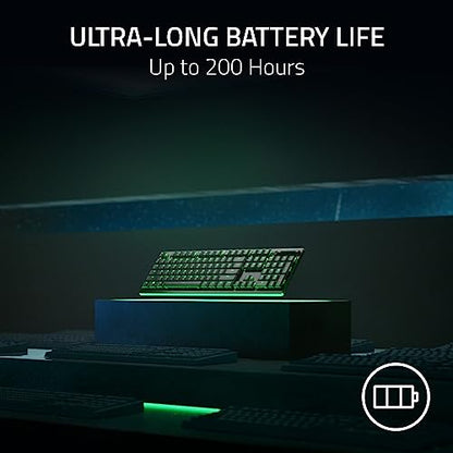 Razer DeathStalker V2 Pro Wireless Gaming Keyboard: Low Profile Optical Switches Clicky Purple - HyperSpeed Wireless & Bluetooth - Chroma RGB - Up to 200 Hr Battery - Snap Tap - color: Classic Black, style: V2 Pro