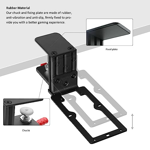 Hikig Steel Clamp-on Flight Stick Desk Mount Bracket Designed for Turtle Beach VelocityOne Flightstick & Logitech G Extreme 3D Pro Joystick, Adjustable Desk Mount Holder (Flight Stick Not Included)