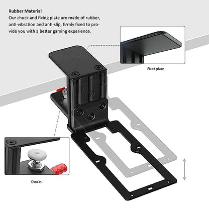 Hikig Steel Clamp-on Flight Stick Desk Mount Bracket Designed for Turtle Beach VelocityOne Flightstick & Logitech G Extreme 3D Pro Joystick, Adjustable Desk Mount Holder (Flight Stick Not Included)