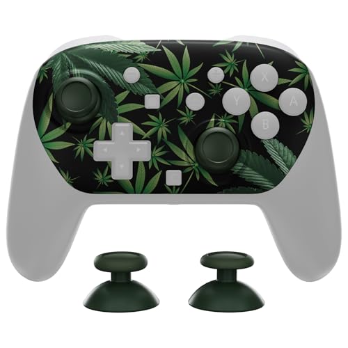 eXtremeRate DIY Replacement Faceplate Shell for Nintendo Switch 2 Pro Controller, Custom Front Housing Case, Thumbsticks and Screwdriver Tools for Switch 2 Pro Controller - Green Weeds - color: Green Weeds