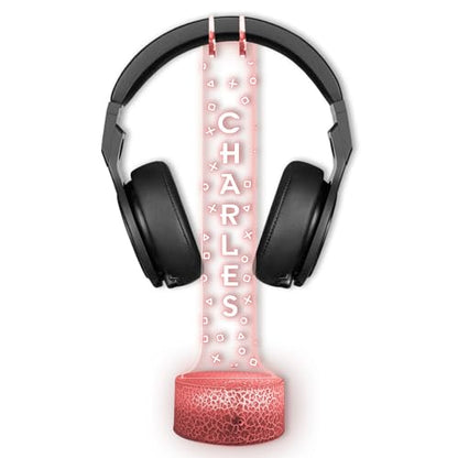Custom LED Headphone Holder with RGB Lights, Personalized Gamer Headset Stand, Gaming Desk Organizer, Valentine Gift for Boyfriend, Teen Gamer Gift, Custom Gifts for Him - color: 07