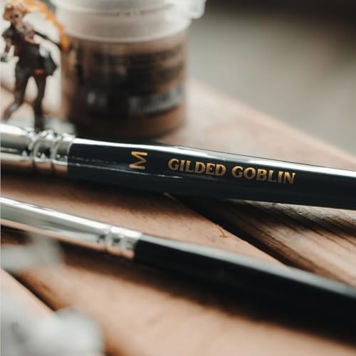 Kolinsky Sable Miniature Paint Brush Set – 6 Detail & Dry Brushes for Miniature Painting, Warhammer, D&D, Model Painting, Acrylics – Professional Fine Tip Brushes by Gilded Goblin Tools & Crafts
