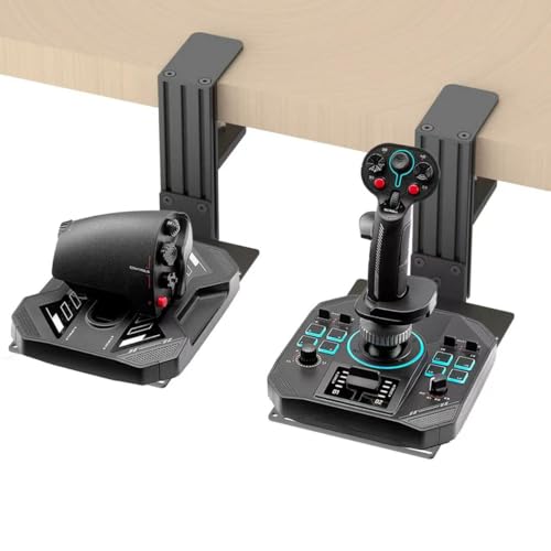 wuutyty 2 Sets of HOTAS Desk Mounts for Flight Sim Game Joysticks, Throttles Compatible with Logitech X56/X52/X52 Pro, Thrustmaster T-Flight Hotas series/T.16000M FCS/Sol R2/R4/TCA