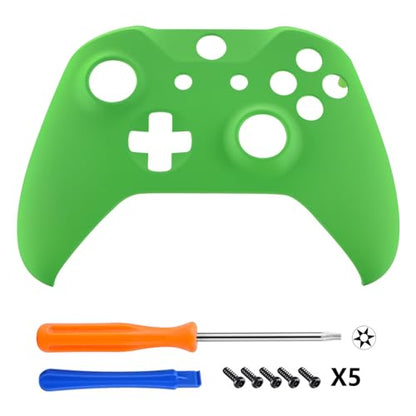 eXtremeRate Green Soft Touch Front Housing Shell Case for Xbox One S/X, Comfortable Replacement Kit Faceplate Cover for Xbox One Wireless Controller Model 1708 - Controller NOT Included - color: Green