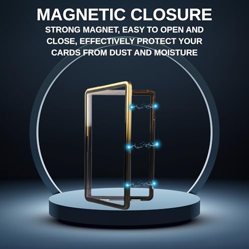 RedCap Magnetic Aluminum PSA Graded Card Holder 35PT Premium PSA Slab Protector Display Case with UV Resistant Glass Fits Standard PSA Graded Sports Trading Cards - Obsidian Gold - color: Obsidian Gold