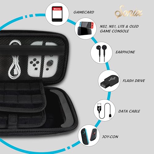 Sonix Carrying Case for Nintendo Switch 2, Switch 1, Lite, OLED, Protective Travel Case with Game Cartridge Storage - color: Little Nightmares