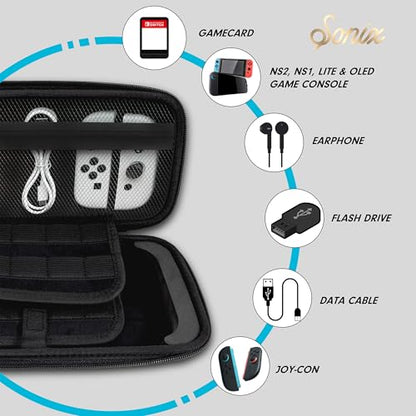 Sonix Carrying Case for Nintendo Switch 2, Switch 1, Lite, OLED, Protective Travel Case with Game Cartridge Storage - color: Little Nightmares