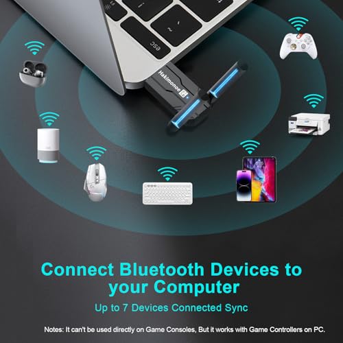 USB Bluetooth 5.4 Adapter for PC Laptop, Long Range 492FT Wireless Dongle Adaptor for Windows 11 10 8.1 7 Desktop, Plug and Play Bluetooth Mouse Keyboard Headphones Speaker Game Controller - style: BT5.4-BT11