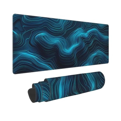 Gaming Mouse Pad, Black Teal Blue Mouse Pad 11.8x23.6 Inch Large Extended Computer Mouse Mat Keyboard Full Desk Mousepad for Gaming, Office, Home - color: style-11, size: 11.8 x23.6-Inch