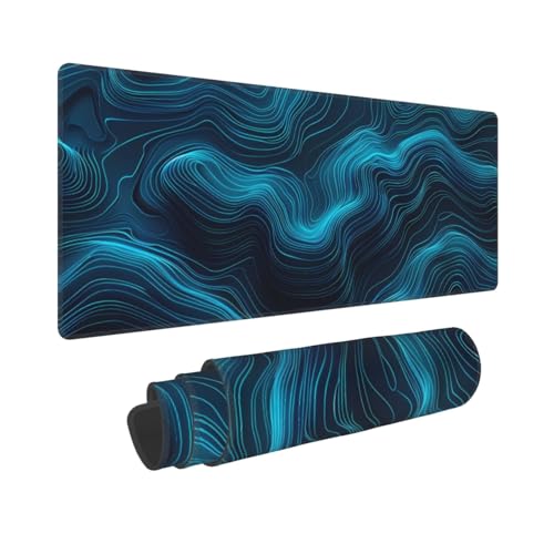 Gaming Mouse Pad, Black Teal Blue Mouse Pad 11.8x23.6 Inch Large Extended Computer Mouse Mat Keyboard Full Desk Mousepad for Gaming, Office, Home - color: style-11, size: 11.8 x23.6-Inch