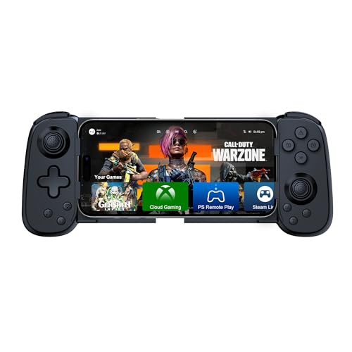 Joso Wireless Phone Controller for iPhone/Android, Mobile Game Controller with Hall Joystick Suitable for Xbox Cloud Gaming, PS Remote Play, Steam Link, Call of Duty & More - Black - color: Black | D6