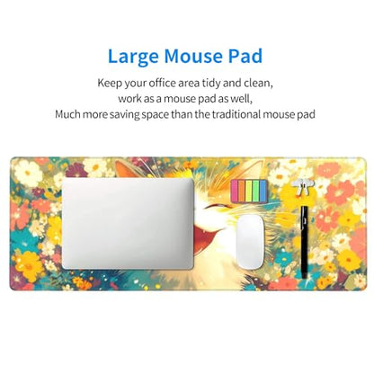 Cute Cat Gaming Mouse Pad Extended Large Mouse Mat 31.5 X 11.8 Inch Nonslip Rubber Base Long Desk Pad Stitched Edges Mousepad Mice Pad for Office Home Game - color: Cute Cat