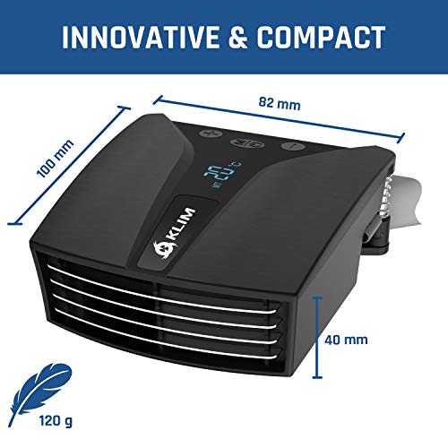 KLIM Tempest Laptop Cooler with Vacuum Fan - New - Gaming Laptop Fan with Display - Temperature Detection + Automatic/Manual Mode - 4000 RPM - Portable - Compatible with Laptop Cooling Pads | Automatic Temperature Detection, Thirteen Speed Levels, Accesso