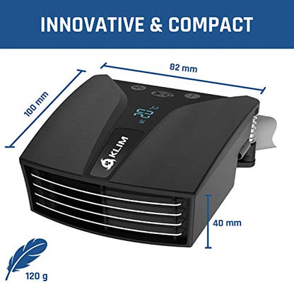 KLIM Tempest Laptop Cooler with Vacuum Fan - New - Gaming Laptop Fan with Display - Temperature Detection + Automatic/Manual Mode - 4000 RPM - Portable - Compatible with Laptop Cooling Pads | Automatic Temperature Detection, Thirteen Speed Levels, Accesso