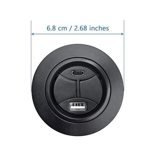 2 Button 5 Pin Round Hand Control Handset with USB Type A C Port and Backlight for Power Recliner Lift Chairs