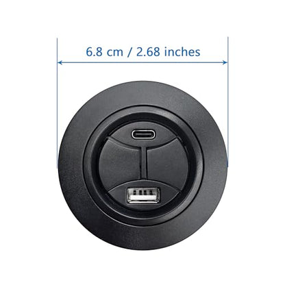 2 Button 5 Pin Round Hand Control Handset with USB Type A C Port and Backlight for Power Recliner Lift Chairs