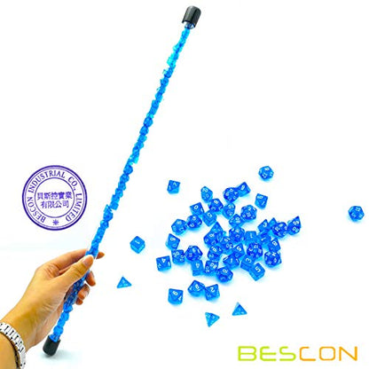 Bescon 49pcs Gem Blue Mini Polyhedral Dice Set in Long Tube, Sapphire Mini for Dungeons and Dragons RPG Dice 7X7pcs, Long Stick Set - color: 7x7 49pcs Gem Blue Tube