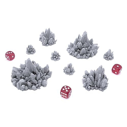 EnderToys Rocks with Crystal Clusters - DND Terrain Compatible with Dungeons and Dragons, 28mm Miniature Wargaming, Tabletop RPGs, Wargame Scenery