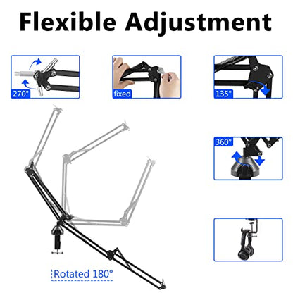 GEEKRIA for Creators Microphone Arm Compatible with Blue Yeti, Yeti X, Yeti Pro, Snowball ICE, G Yeti GX, Mic Boom Arm with Table Flange Mount Adapter, Suspension Stand, Desk Mount Holder