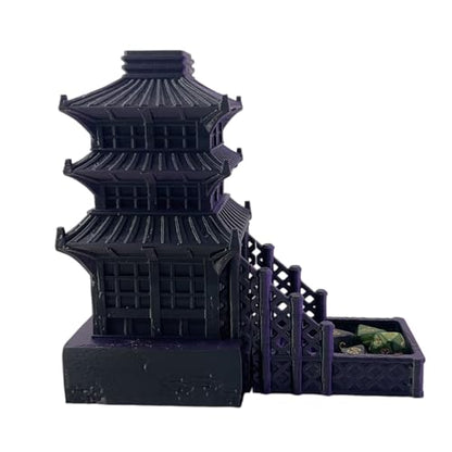 Temple Dice Dice Tower Dungeons and Dragons RPG Tabletop Roleplaying Game Jail DND (Random 7PCS D20 Dice Set Included) (Purple) - color: Color a