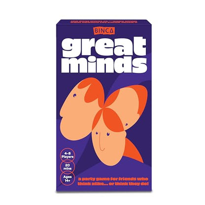 Card Game - Great Minds, Hilarious Mind-Matching Party Game for Teens, Adults & Families, Perfect for Parties, Gamenights, Trips & Get-Togethers, Gifts for Game Lovers, 4-8 Players