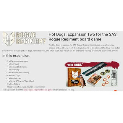 Word Forge Games: SAS Rogue Regiment - Hot Dogs Expansion - Strategy Board Game, WWII Stealth Action, Military Theme, Ages 14+, 1-4 Players, 60 Min - style: Hot Dogs