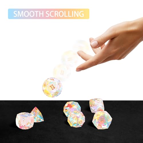 7-Piece Diamond Cut Dice Set for Dungeons and Dragons (D&D) | RPG & Tabletop Games | Premium Gift Box & Durable Design - color: Zs-a