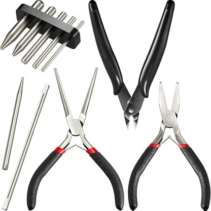 honoson 10 Pcs Metal Earth Tool Kit Pliers Bending Tools for 3D Metal Model | Flat Nose, Needle Nose & Nozzle Pliers, Tab Edge Cylinder Cone Bending, Fits Metal Jigsaw Puzzle Assembly