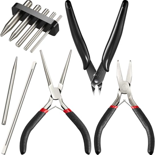 honoson 10 Pcs Metal Earth Tool Kit Pliers Bending Tools for 3D Metal Model | Flat Nose, Needle Nose & Nozzle Pliers, Tab Edge Cylinder Cone Bending, Fits Metal Jigsaw Puzzle Assembly