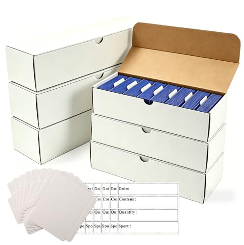 6 Pack Trading Card Storage Box,4800 Count Bulk Box Card Toploader Storage | Holds up to 800 cards per box,with dividers&labels for easy sorting.Durable storage for TCG, MTG,sports cards&collectibles