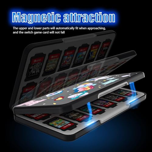 NANANINO Switch Game Case 24 Slots, Hard Shell Game Card Holder with Magnetic Closure, Portable Waterproof Switch Game Storage for Switch OLED, Lite & Switch 2 Travel Carry - color: Astronaut