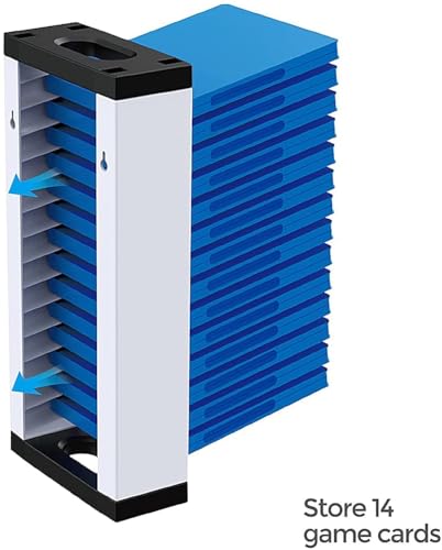 Video Game Holder Wall Mount, Gaming Accessories Storage for PS5, PS4, Xbox One, Xbox Series X/S Game Cases, Organizer Accessories (Include 2 Controller Wall Holders)
