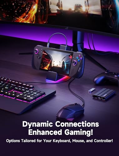 JSAUX Docking Station for ROG Ally X/ROG Ally/Steam Deck/Legion Go, 7-in-1 ROG Ally X Dock with RGB Cooling Fan, HDMI 4K@120Hz, Gigabit Ethernet, Dual USB & USB C 3.0, 100W PD Charging - HB0705 - color: Black-RGB Fan Cooling