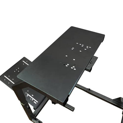 GTR Simulator GTA-F Racing Cockpit | Silver Frame with Triple/Single Monitor Stand | Adjustable Leatherette Seat | Stable & Ergonomic | Compatible with All Wheels & Pedals for PC & Console - color: Black, Red White