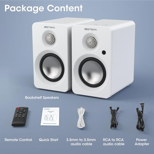 BESTISAN Computer Speakers for Gaming, Powered Studio Monitor Speakers | Bluetooth 5.4 HDMI USB-C AUX Inputs for PC Desktop Ipad Turntable