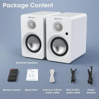 BESTISAN Computer Speakers for Gaming, Powered Studio Monitor Speakers | Bluetooth 5.4 HDMI USB-C AUX Inputs for PC Desktop Ipad Turntable