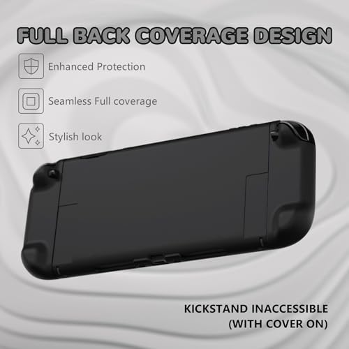 PlayVital Protective Case for Nintendo Switch 2 with Extra Stand & Thumb Grip Caps | Split Design, Dockable Hard Shell Cover for Nintendo Switch 2 | Solid Color Series, Black - color: Black