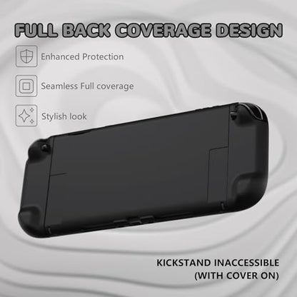 PlayVital Protective Case for Nintendo Switch 2 with Extra Stand & Thumb Grip Caps | Split Design, Dockable Hard Shell Cover for Nintendo Switch 2 | Solid Color Series, Black - color: Black