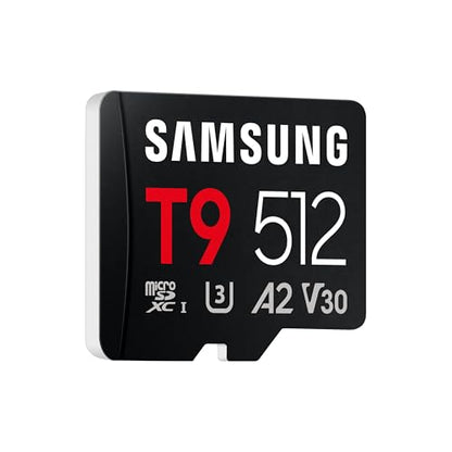 Samsung microSDXC T9 512GB Memory Card, Transfer Speeds Up to 200MB/s | microSD made for Avid Gamers & Professional Creators (MB-MH512T/AM) - size: 512GB