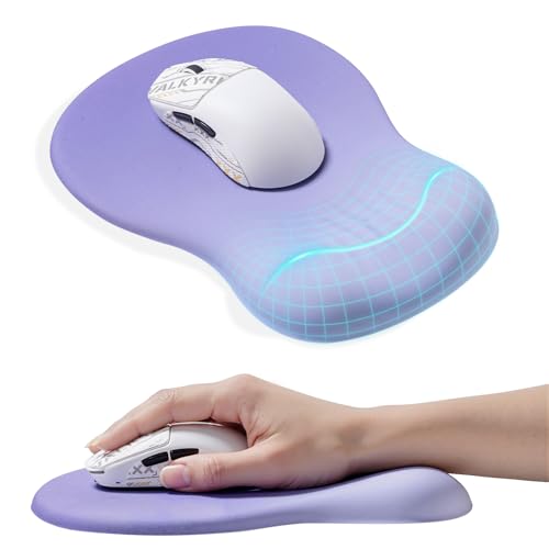 Ergonomic Mouse Pad with Wrist Rest - Purple Mousepad Wrist Support, Memory Foam with Massage Design Wrist Rest for Mouse - color: purple mouse wrist rest