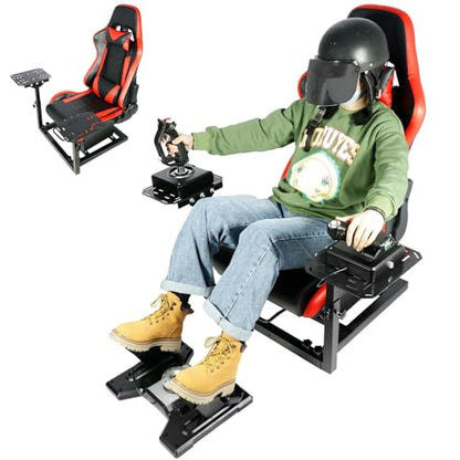 Dardoo Flight Game Cockpit With Redseat And Racing Simulator Mount, fits for Thrustmaster HOTAS WARTHOG, Not Included pedal, Throttle,Joystick