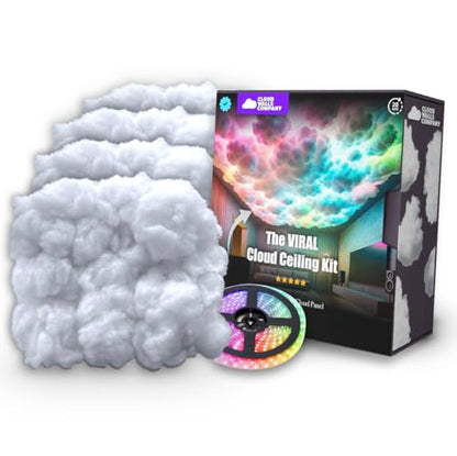 Cloud Light Ceiling Panels & LED Lights – Peel-and-Stick, 32.8 ft LED Strips, Alexa-Enabled, Aesthetic Room Decor for Bedrooms, Dorms, Gaming Rooms, Home Theater, Content Creators, AirBNB Décor