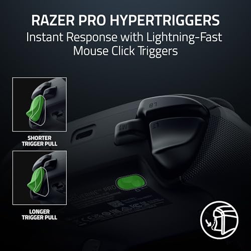 Razer Wolverine V3 Pro Wireless Gaming Controller: Licensed for Xbox Series X|S, Xbox One, Windows PC - 6 Remappable Buttons - Fast Triggers - Customizable Thumbsticks - Wired Tournament Mode - Black - color: Black