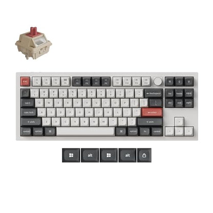 Keychron Q3 Ultra Wireless Mechanical Keyboard 8KHz Polling Rate, TKL 2.4G/Bluetooth 5.3/Wired Up to 660 Hours Long Battery Life, Hot-Swappable Aluminum RGB Gaming ZMK for Mac/Windows/Linux-White